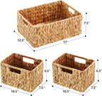 HOONEX Water Hyacinth Storage Baskets, Wicker Baskets - Image 3