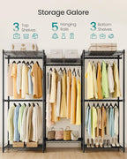 SONGMICS Heavy-Duty Clothes Rack, Garment Rack, Portable Closet, 68.7-Inch Wide - Image 3