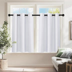PONY DANCE Pure White Room Darkening Small Curtains, Short Drapes by PONYDANCE