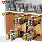 RCHYFEED Spice Organization for Cabinet, 2 Tier Pull Out Spice Rack for - Image 2