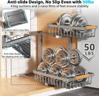 Under Sink Organizer Storage 2 Pack, 2 Tier Slide Out Height Adjustable Pull - Image 3