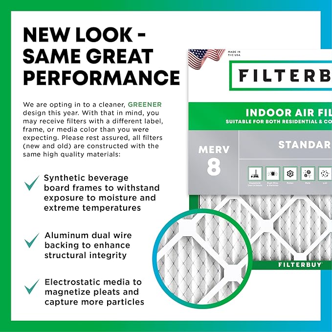 Filterbuy 14x16x1 Air Filter MERV 8 Dust Defense Replacement, Electrostatic - Image 3