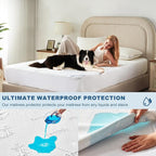 Waterproof King Size Mattress Protector, Mattress Pad Fitted 6"-18" Deep Pocket - Image 2