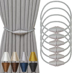 Magnetic Curtain Tiebacks 6 Pack Outdoor Rope Curtain Tie Backs Decorative by CurtainTiebacks