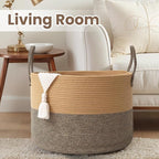 Woven Blanket Basket, 115L Large Rope Storage Bin - Image 5