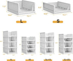 Proarea Stackable Plastic Storage Basket Closet Organizer Bin Foldable Clothes - Image 2