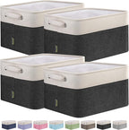 BALEINE Fabric Storage Bins for Shelves, Linen Storage Baskets for Organizing by BALEINE