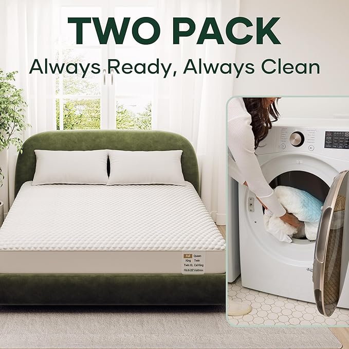 Ohgeni 100% Waterproof Mattress Protector, Queen Size-2 Pack, Fitted Sheet - Image 4