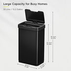 EKO Mirage-T 50 Liter / 13.2 Gallon Touchless Rectangular Motion Sensor Trash - Image 2