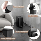 Small Trash Can with Lid Soft-Close, 6 L/1.6 Gal Bathroom Garbage Can with - Image 6