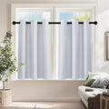 PONY DANCE White Kitchen Curtains 24 Inch Length, Room Darkening Panels Rod by PONYDANCE