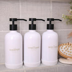 Shampoo and Conditioner Dispenser Set of 3, Refillable 21oz Shampoo Bottles - Image 6