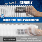 PVC Dust Collection Hose w/4 Thumbscrew Clamps, Puncture Resistant, Carbon - Image 3