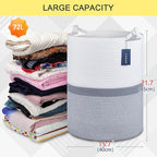 COMSE Extra Large Blanket Basket, Tall Woven Storage Basket, Nursery Hamper - Image 3
