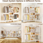 ONBRILL H3 Wall Mounted Closet System, Expandable Industrial Pipe Clothes Rack - Image 6