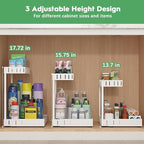 REALINN Under Sink Organizer, 2 Tier Expandable Under Cabinet Organizer - Image 2
