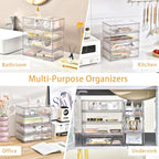5 Pack Makeup Organizer Stackable, 12.1''L Bathroom Organizer and Storage - Image 8