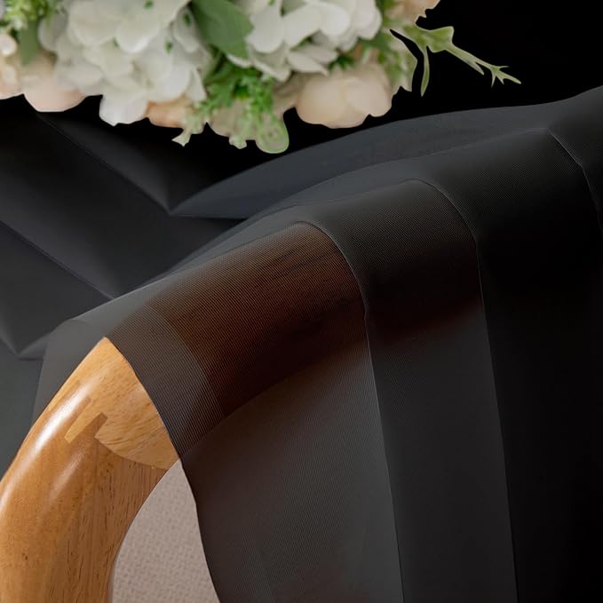 Chyhomenyc Black Sheer Tier Curtains 24 Inch Length, Small Window Curtains - Image 6