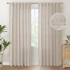 YoungsTex Natural Linen Curtains 80 Inch Length by YoungsTex