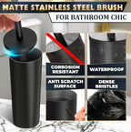 Black Toilet Brush and Holder Set - Image 3