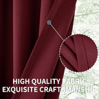 BGment Short Burgundy Blackout Curtains 36 Inches Length - Image 6