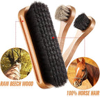 4 Pcs Horsehair Shine Shoes Brush Kit Polish Dauber Applicators Cleaning - Image 2