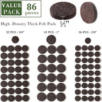 Fursafe&Q Felt Furniture Pads, Furniture Felt Pads - Image 2