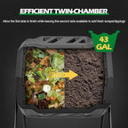 Nova Microdermabrasion 43 Gallon Compost Tumbler Bin Composter Dual Chamber BPA - Image 2