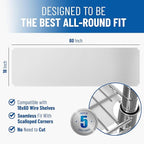 Shelf Liners for Wire Shelf System: Set of 5 in Clear: 18 x 60 inch: Plastic - Image 2