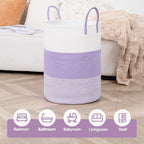 CLHMILY&Z 80L Laundry Basket Round Storage Rope Basket - Image 3