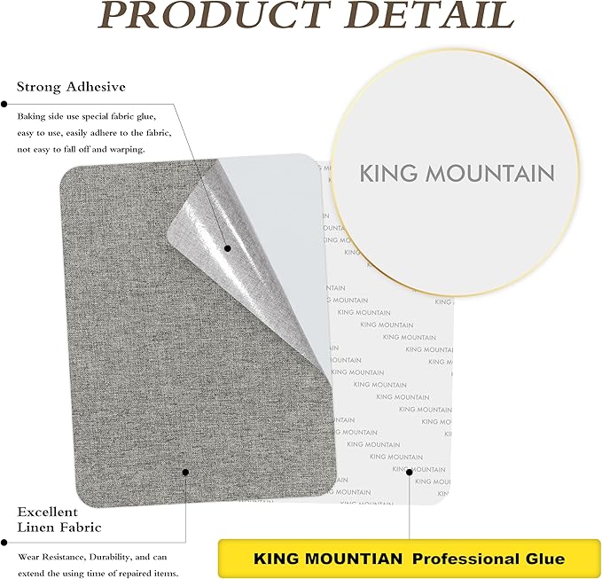 KING MOUNTAIN Fine Linen Repair Patches, Self-Adhesive Linen Fabric Patches - Image 2