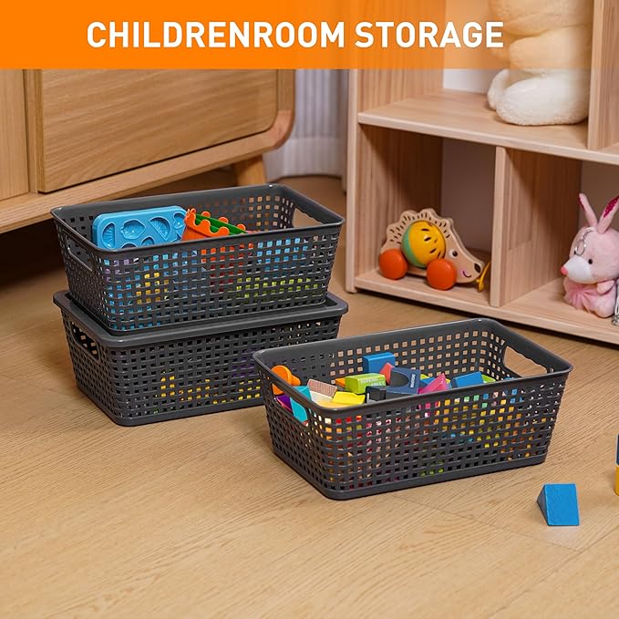Plastic Storage Baskets With Lid, Storage Bins - Image 7