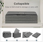 Medium 15" 21 Quart Collapsible Stackable Storage Bins - Image 5