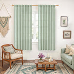 YoungsTex Sage Green Linen Curtains 63 Inch Length - Image 2