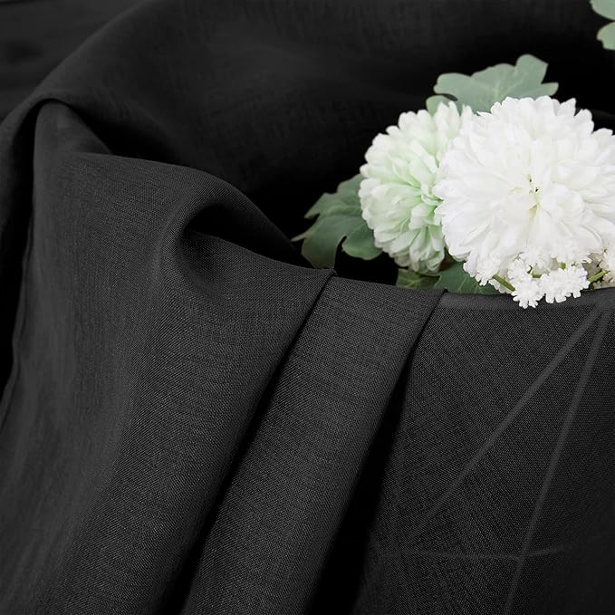 Tollpiz Sheer Curtains Linen Textured Bedroom Curtain Sheers Light Filtering - Image 6