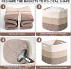 11 Inch Cube Storage Bins, Storage Cube Organizer Bins, Woven Cotton Rope - Image 7