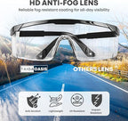Safety Glasses, Full Coverage Lens, Built-in Brow Guard, UV Resistant, - Image 4