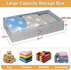 punemi Under Bed Storage Containers, Long Flat Firm Sides Underbed Organization - Image 5