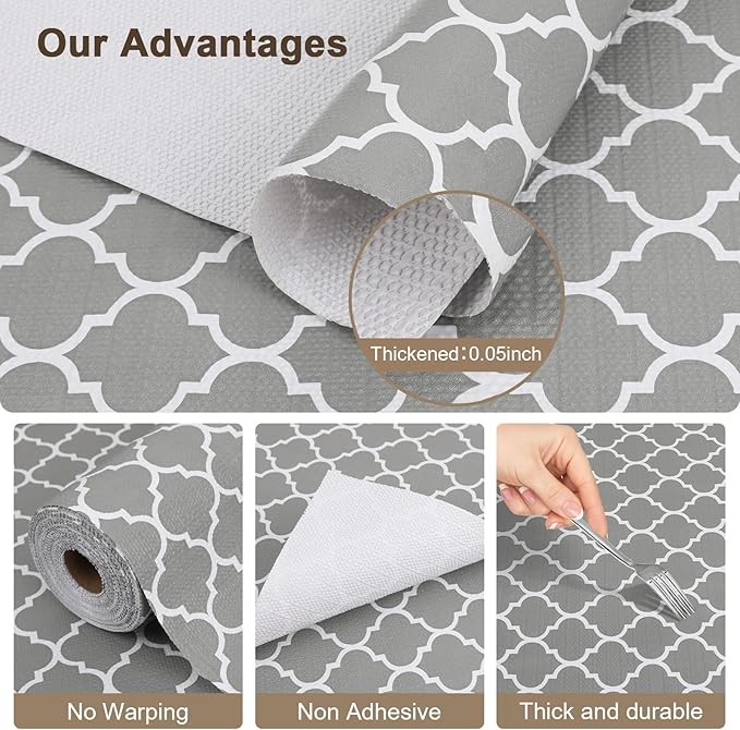 OcePor Non-Adhesive Drawer and Shelf Liner 24IN x 30FT，Non Slip Cabinet and - Image 4