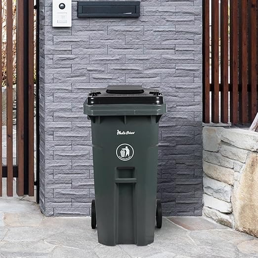 32 Gallon Trash Can with Wheels Outdoor Trash Can with Lid and Wheels - Image 5