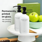 Vine Creations White Glass Soap Dispenser Set, Dish Soap and Hand Soap - Image 3