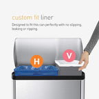 simplehuman Rectangular Dual Compartment Recycling Kitchen Step Trash Can - Image 7