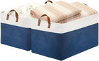 DULLEMELO 2-Pack Extra Large Blanket Basket Fabric Storage Baskets by DULLEMELO