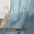 Tollpiz Sheer Tier Curtain Linen Textured Half Kitchen Curtains Sheer Light - Image 2