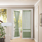 Tollpiz Sheer Door Curtain Closet Linen Textured Curtains Sheer Doorway Light - Image 2