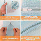4-Piece Blue Medium Durable Organic Cotton Mesh Laundry Bags - Image 5