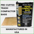 Kitchen Master Super Strong Compactor Bags | Precuffed, Garbage Compactor Bags - Image 2
