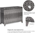 Laundry Hamper with 4 Removable Liner Bags; 176L Handwoven Rattan Laundry - Image 5