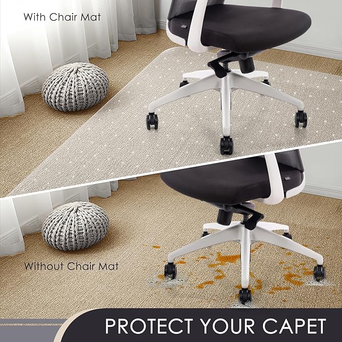 Kuyal Office Chair Mat for Carpet, 48x60 Clear Heavy Duty Computer Chair Mat - Image 3