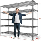 REIBII 55.5" W Storage Shelves 3200LBS Wire Shelving Unit 5 Tier Metal Shelving - Image 3